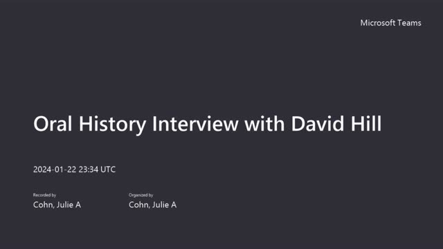 David Hill interview