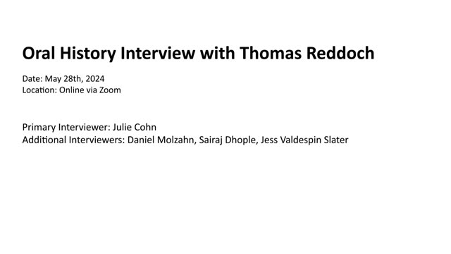 Thomas Reddoch interview