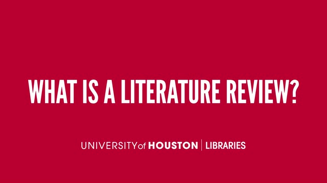 What is a literature review?
