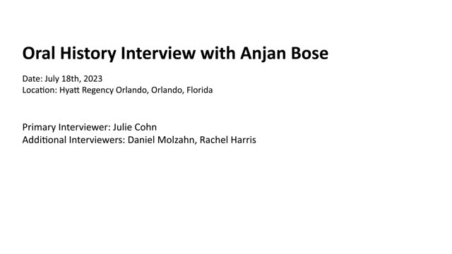 Anjan Bose interview