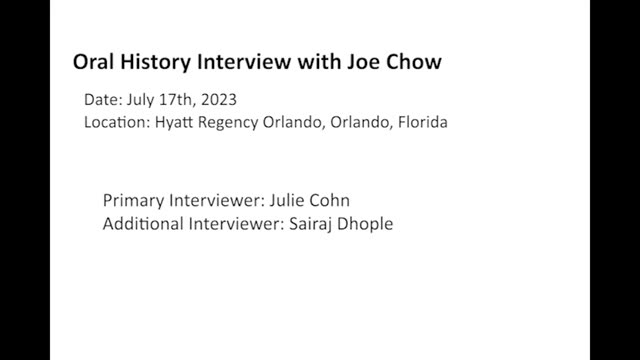 Joe Chow interview