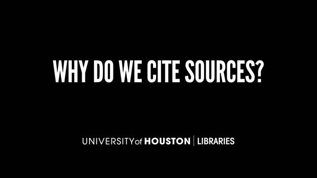 Why do we cite sources?